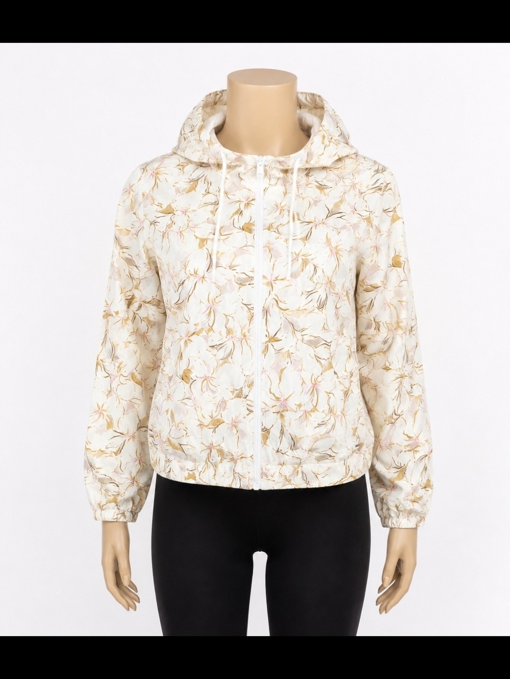 Light Floral Hooded Jacket - Cream Floral